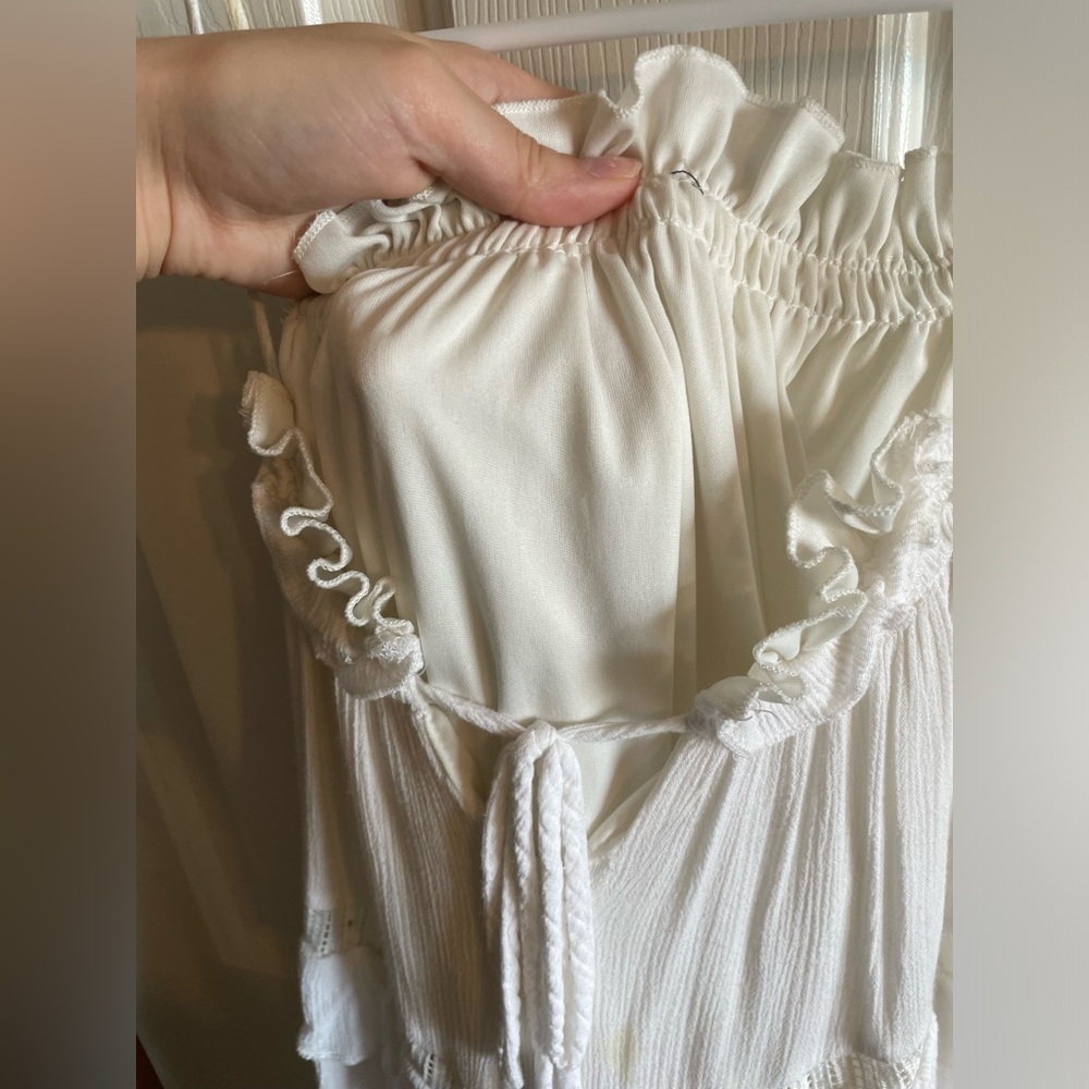 White Ruffle Bathing Suit Cover - Picture 9 of 9
